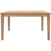 Vente-unique Vierkante tuineettafel van teakhout L144 cm - Licht naturel - ALLENDE