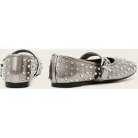 AllSaints Holly Stud Shoe Met Gunmetal Grey Maat: 41 | Ballerina's Outlet | Dames | Grijs