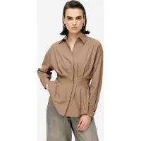 MixRay Aansluitende Langemouw Poplijn Shirt met Knopsluiting