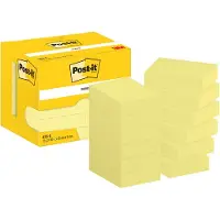 3M Zelfklevende memoblaadjes 653-E 38 x 51 mm 100 Vellen per blok Geel Pak van 12