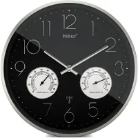 Mebus 12988 Wandklok Zendergestuurd 30 cm x 30 cm x 30 cm x 4.5 cm Zilver