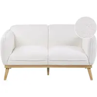 Beliani LJUNG - Tweezitsbank - Wit - Bouclé