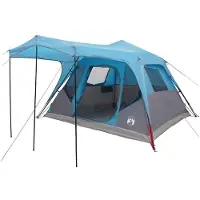 vidaXL Familietent met dak Blauw 305 x 275 x 190 cm Polyester en Staal