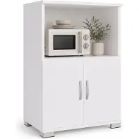 VCM Küchenschrank mit 2 Türen und offenem Fach, 60 x 84 x 45 cm, Mikrowellenschrank und Vorratsschrank - Miwelo