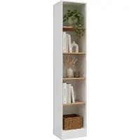 VCM Bücherregal für Aktenordner, Büroregal mit 5 Fächern, H. 183 x B. 38 x 30 cm, Standregal für Homeoffice und Büro - Dilos