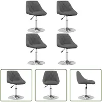 The Living Store Living Store Eetkamerstoelen, 4 stuks, draaibaar, donkergrijs, fluweel