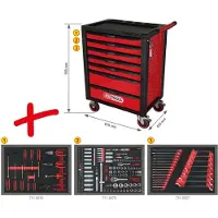 Ks Tools 826.7215 Werkplaatswagen Plaatstaal Kleur (specifiek): Zwart, Rood
