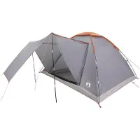 vidaXL Kamperen tent 6-persoons Grijs en Oranje Polyester en Staal