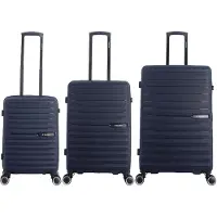 Saxoline - Fiesta | Harde Koffer Set / Trolley Set / Reiskoffer Set - S/M/L - Marine Blauw - Marine Blauw / Set
