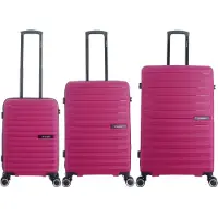 Saxoline - Fiesta | Harde Koffer Set / Trolley Set / Reiskoffer Set - S/M/L - Fuchsia - Fuchsia / Set
