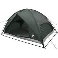 vidaXL Campingtent met waterdichte regenfly 4-persoons Leger Groen