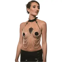 Guilty Pleasure Allure - halsband en bodychain set (zwart)