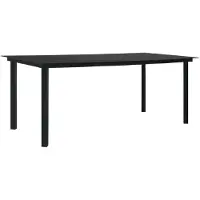 vidaXL Tuintafel 190x90x74 cm staal en glas zwart