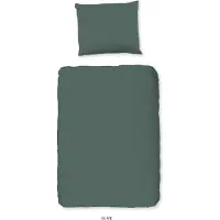 Good Morning Peuter Dekbedovertrek Katoen Uni - olive green 120x150cm