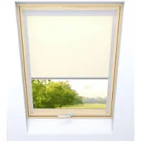 Time4blinds - Dakraam Rolgordijn - Breedte 620mm, Hoogte 1632mm - Compatibel met Velux, Compatibel met Fakro - Verduisterend Rolgordijn, Thermisch Rolgordijn, Zonwering voor Dakramen - Crème