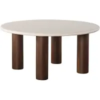 Pole to Pole Japandi Lage Eettafel Microcement / Walnootfineer
