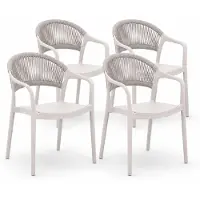DS4U - Liv tuinstoel - Set van 4 - Beige - Kunststof - Stapelbaar
