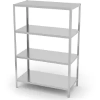 Super Merchant Opbergrek met 4 planken – roestvrij staal – verstelbare voetjes – 1200x500x1800 mm