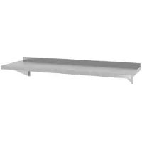 Super Merchant Wandplank met opstaande rand – 1200x300x250 mm – roestvast staal – inclusief bevestigingsbeugels