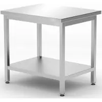 Super Merchant Centrale werktafel met schap – roestvast staal – verstelbare poten – 800x600x850 mm