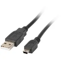 Lanberg Usb 2.0 Mini-Kabel Am-Bm5P Voor Canon 0,3M Zwart Voor Camera's
