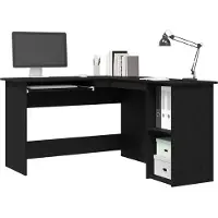 vidaXL Hoekbureau Zwart Eiken 120 x 140 x 75 cm Bewerkt hout