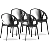 DS4U - Stijn tuinstoel - Set van 4 - Zwart - Kunststof - Stapelbaar