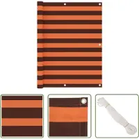 The Living Store Living Store Balkonbescherming, oranje en bruin, 120x600 cm, gemaakt van Oxford-stof
