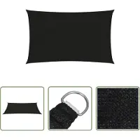 The Living Store HDPE Schaduwdoek Rechthoekig - 2.5 x 4.5 m - Zwart - 90% uv-bescherming