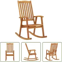 The Living Store Houten schommelstoel Vintage - Massief acaciahout - 57 x 100 x 117 cm - Duurzaam