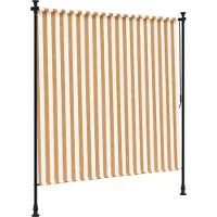 vidaXL Rolgordijn voor buiten 200x270 cm stof en staal oranje en wit