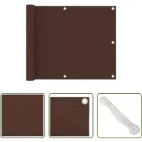 The Living Store Living Store Balkonafscherming, bruin, 75x500 cm, gemaakt van Oxford-stof
