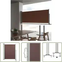 The Living Store Zijscherm Retractable - Polyester - 100 x 0-300 cm - Bruin