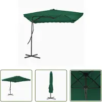The Living Store Parasol Elegant Groen 250x250x230cm - UV-beschermend en anti-vervagend polyester