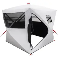 vidaXL Jacht Tent Wit Blackout 143 x 143 x 165 cm Polyester en Staal