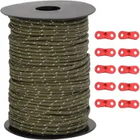 vidaXL Tentscheerlijn met reflecterende strips en spanners 50 m 3 mm