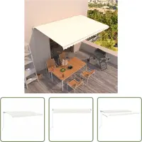 The Living Store Uitschuifbare Luifel - Polyester - 500 x 300 cm - Crème