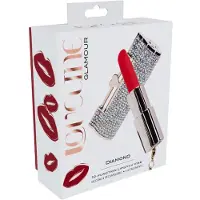 Loveline by Shots Sexy Diamond - Lipstick Vibrator with 4 Attachments - Groen