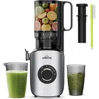 Homelux Slow Juicer 220W - 126mm XXL - Vulopening voor hele vruchten - Elektrische koudperssapcentrifpge - INCL 2 bekers en schoonmaakborstel