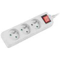 Lanberg STEKKERSTRIP 3M WIT, 3X 230V PL, MET SCHAKELAAR