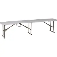 MaxxGarden Opvouwbare Bank - zitbank - 183 x 28 x 43cm - wit - Kunststof