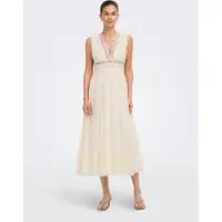 ONLY Onlmelor Lange Jurk Dames Wit Xs