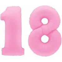 Grabo Reuze Cijfer FolieBallon Roze "Sakura" 100 cm – Verjaardag 18 (of 81) Jaar – Merk