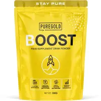 Pure Gold Boost Pre-Workout – 330g – 30 Porties – Cafeïnevrij Pre-Workout Poeder met Creatine, Beta-Alanine & Plantenextracten – 14 Actieve Ingrediënten – Mango