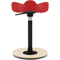 Varier Stokke Move Compact zadelkruk, Rood/Naturel Revive - ergonomisch
