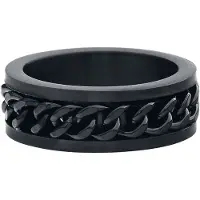 EtNox hard and heavy Ring - Mesh Steel - zwart - Maat 4XL