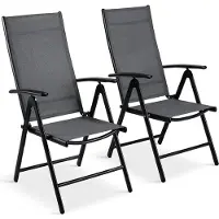 Bauhaus 2 tuinstoelen, model A-026, inklapbaar, draagvermogen tot 120 kg, zwart/grijs