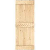 vidaXL Schuifdeur Naturel en Zwart 80 x 210 cm Massief Pine Hout
