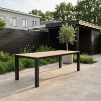 LUX outdoor living Manhattan dining tuintafel 6 personen | polywood + aluminium | Natural Wood/antraciet | 240cm