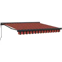 vidaXL Luifel uittrekbaar 3,5x2,5 m stof en aluminium oranje en bruin